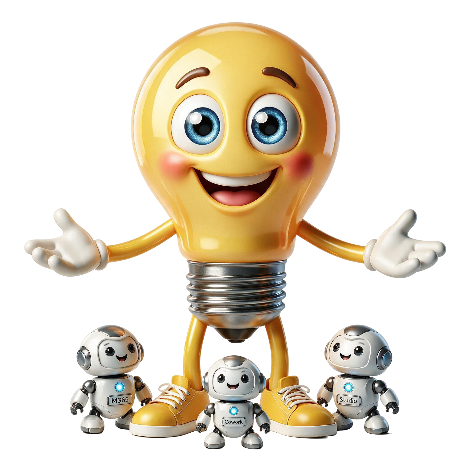 Het lampje met de agent-robots van M365, CoWork en Studio