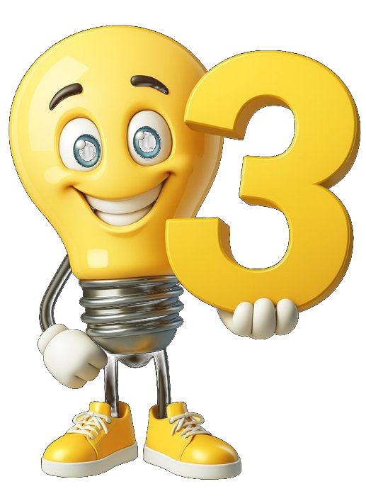 Het lampje met een 3