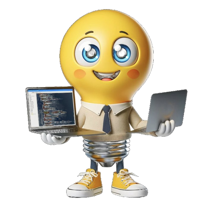 Lampje-figuurtje met laptop en tablet: stap voor stap leren in Power Up
